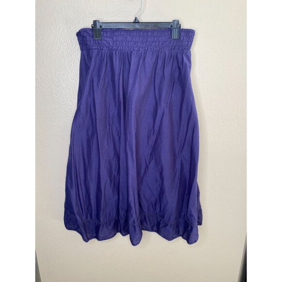 Merona Womens Blue‎ Elastic Waist Cotton Skirt XS Lightweight Casual Midi Length - Picture 3 of 8